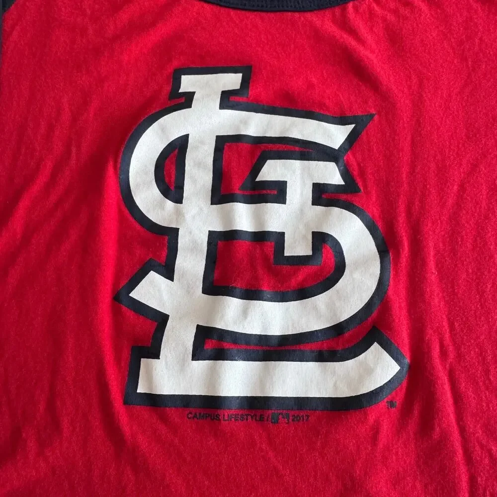 Campus Lifestyle MLB St Louis Cardinals Red Crewneck Women's T-Shirt Size L - Picture 2 of 8